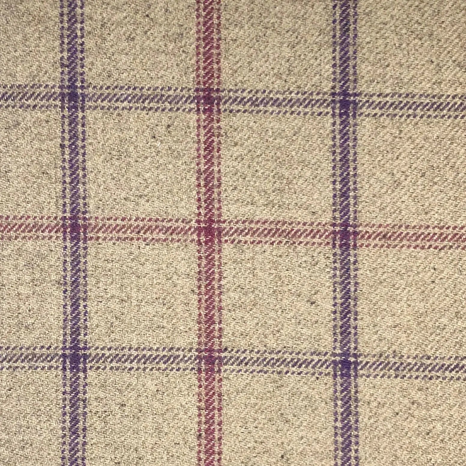 Luxury Weight Wool Effect English Check Fabric | Heavy 380gsm Upholstery & Coat Fabric 55" (140cm) Wide – Sold by the Meter