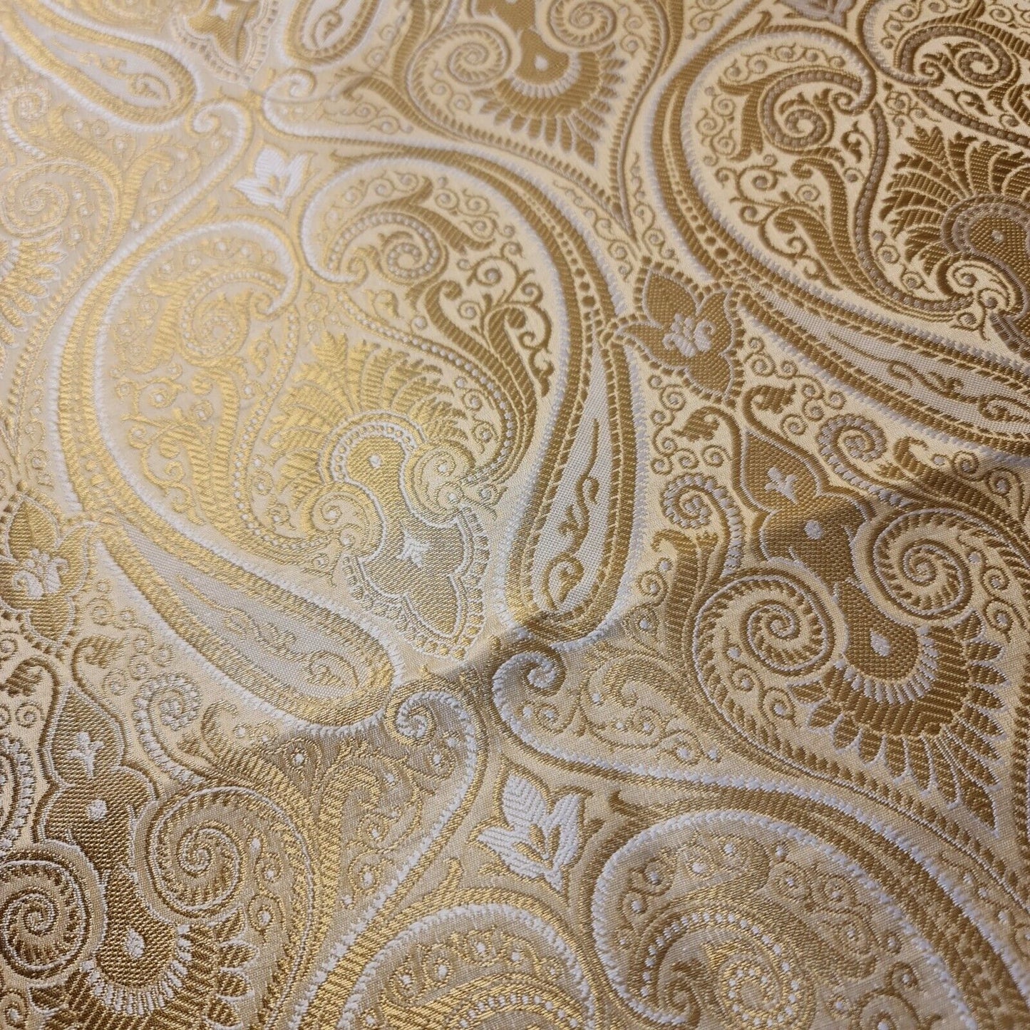 Light Gold Double Paisley Gold Metallic Banarasi Brocade Fabric | Dress, Craft & Décor Material | 44" Wide By the Meter (Copy)
