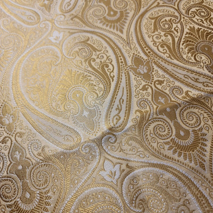 Light Gold Double Paisley Gold Metallic Banarasi Brocade Fabric | Dress, Craft & Décor Material | 44" Wide By the Meter (Copy)