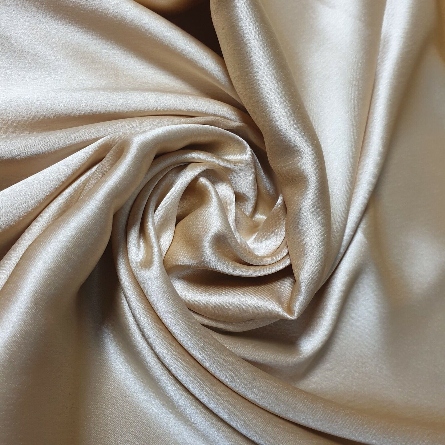 Light Gold Glossy Charmeuse Silky Material Bridal Dress Craft Wedding Event Decor Polyester Fabric 44" Wide ( 23 Meter Roll)