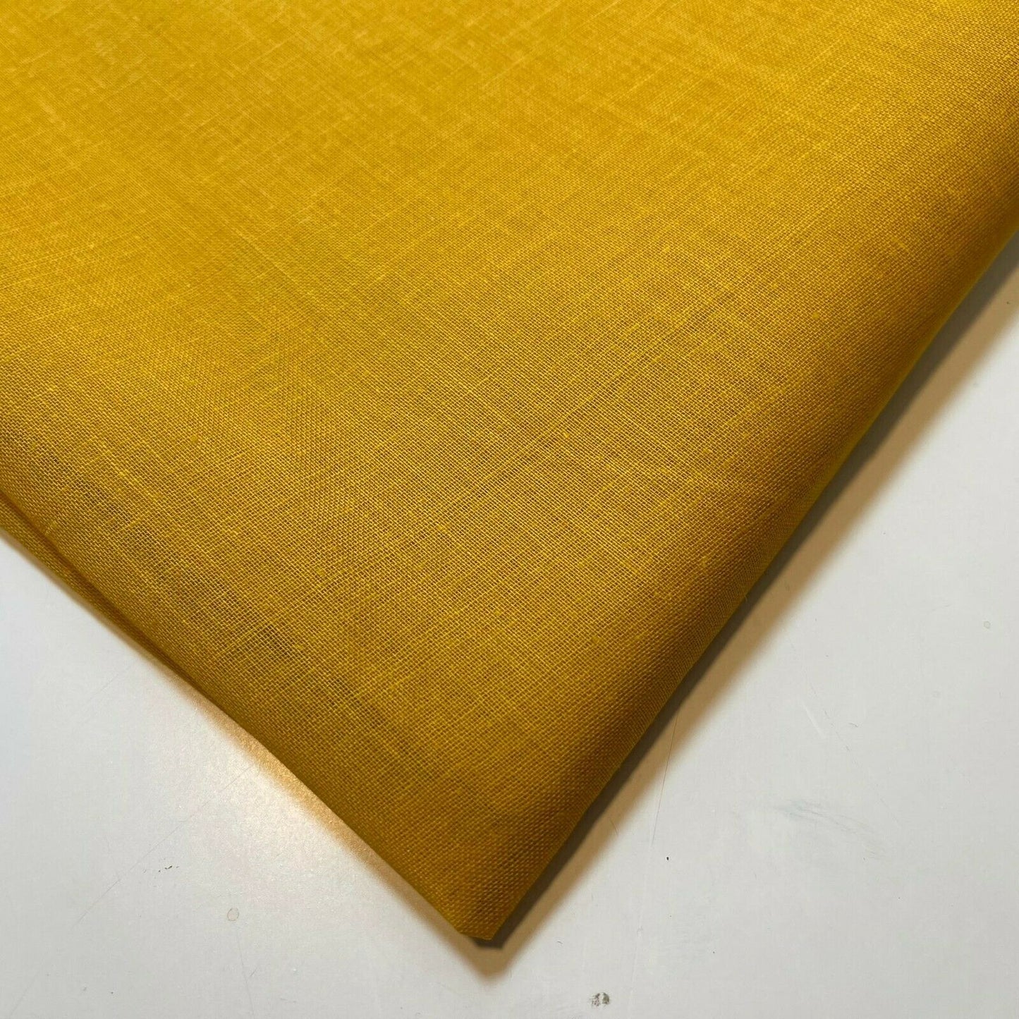 Light Mustard 100% Cotton Muslin Fabric Sheer Gauze Plain Weave 44” Wide Dress Lining, Crafts Costume Material By The Meter