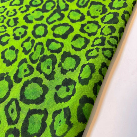 Lime Panther Crepe Chiffon Sheer Material Dress Craft Decor Fabric 44" By The Meter