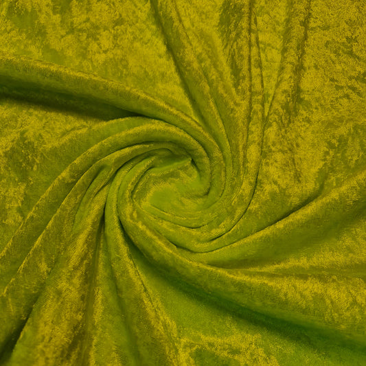 Limettengrüner, schlichter Pannesamtstoff, Stretch-Velours, 150 cm breit, Meterware