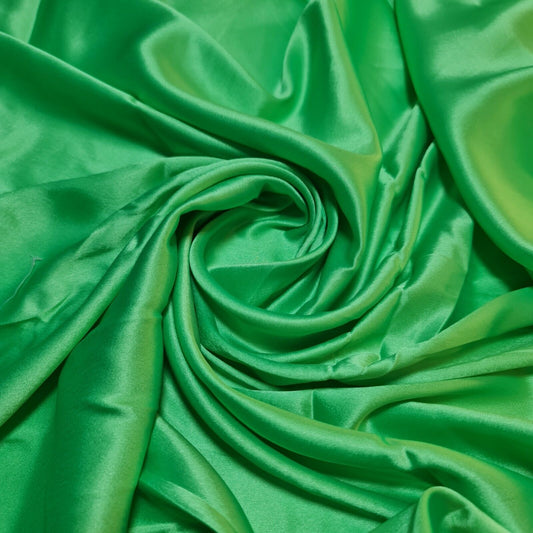 Lime Glossy Charmeuse Silky Material Bridal Dress Craft Wedding Event Decor Polyester Fabric 44" Wide ( 23 Meter Roll)