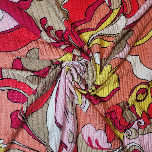 Großer mehrfarbiger Spitzenstoff mit Blumenmuster, Designer-Kleid, Bastelmaterial, 147,3 cm, Meterware