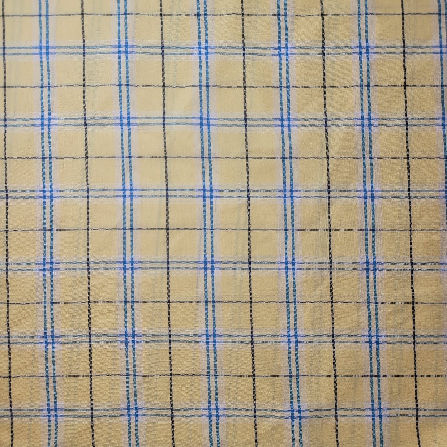 Lemon Turquoise 100% Cotton Tartan Check Plaid / Stripe Dress Fabric Craft Quilting Material 58" By The Meter