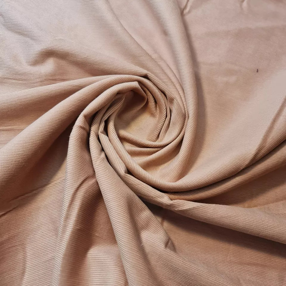 Light Peach 100% Cotton Cord Woven Velvet Corduroy Fabric Upholstery Dress Material 58" By The Meter