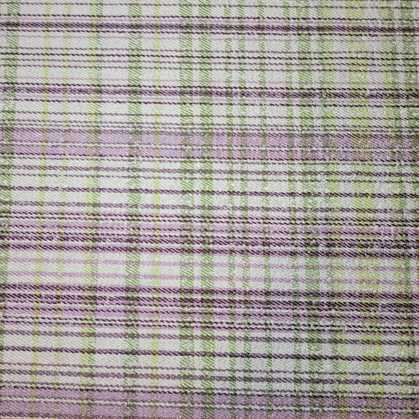 * Clearance * Geometric Stripes & Tartan Chenille Tapestry-Inspired Medium to Heavyweight Curtain & Upholstery Fabrics – 58" Wide",  Sold by the Meter (Lilac Lime Tweed)