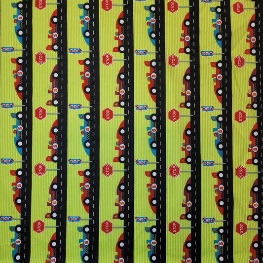 Lime F1 Cars Soft 100% Cotton Floral Fabric for Kids’ Sewing and Quilting – 44" Wide, Perfect for Dresses and Crafts