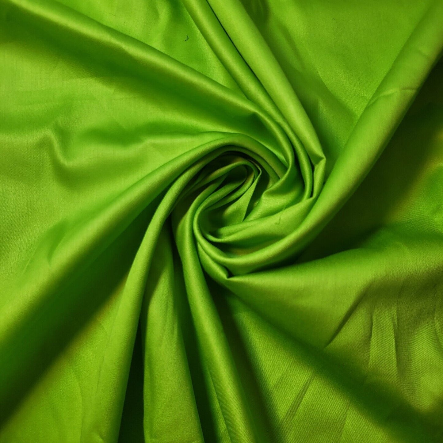 Lime 100% Cotton Sateen Material Curtain Lining Dress Craft Quilting Fabric 44" By The Meter