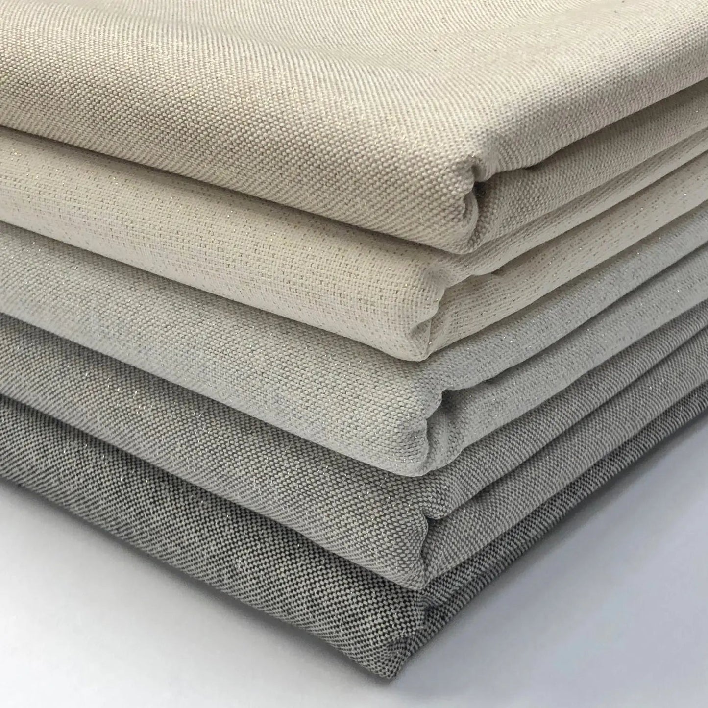 Plain Cotton Rich Sparkle Linen Look Panama Fabric | Solid Lurex Blend 200gsm 55" (140cm) Wide Craft & Home Décor Material – Sold by the Meter