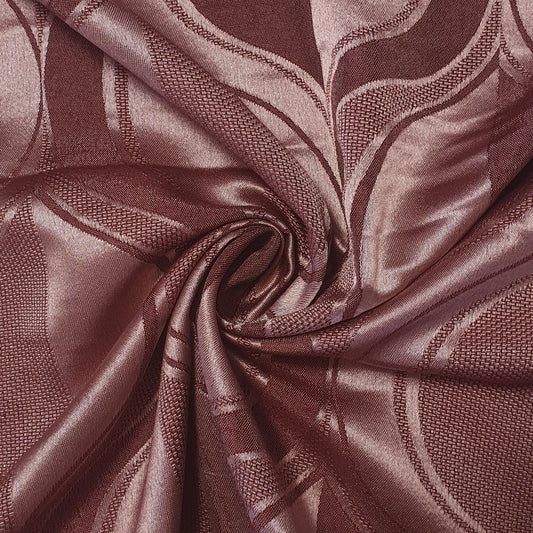 Luxurious Satin Jacquard Floral Upholstery Fabric – 58" for Curtains and Dressmaking (Mauve Curve)