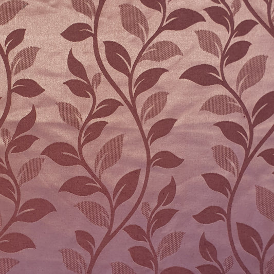 Luxurious Satin Jacquard Floral Upholstery Fabric – 58" for Curtains and Dressmaking (Mauve Ivy)