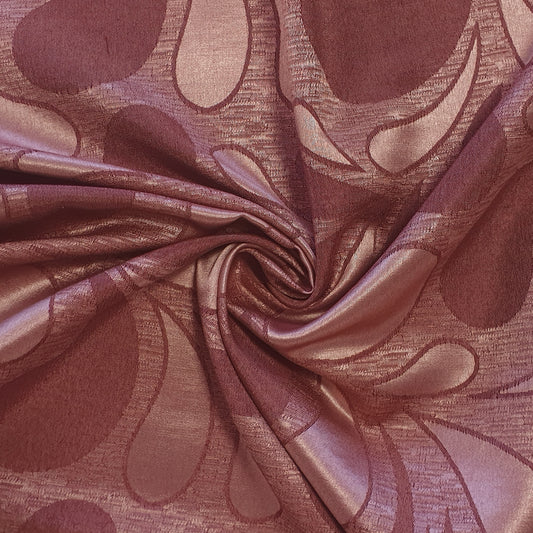 Luxurious Satin Jacquard Floral Upholstery Fabric – 58" for Curtains and Dressmaking (Mauve Paisley)