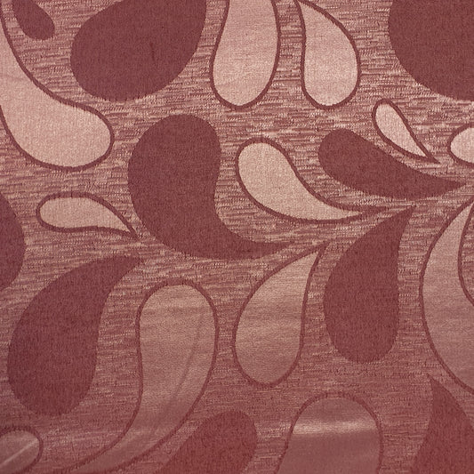 Luxurious Satin Jacquard Floral Upholstery Fabric – 58" for Curtains and Dressmaking (Mauve Paisley)