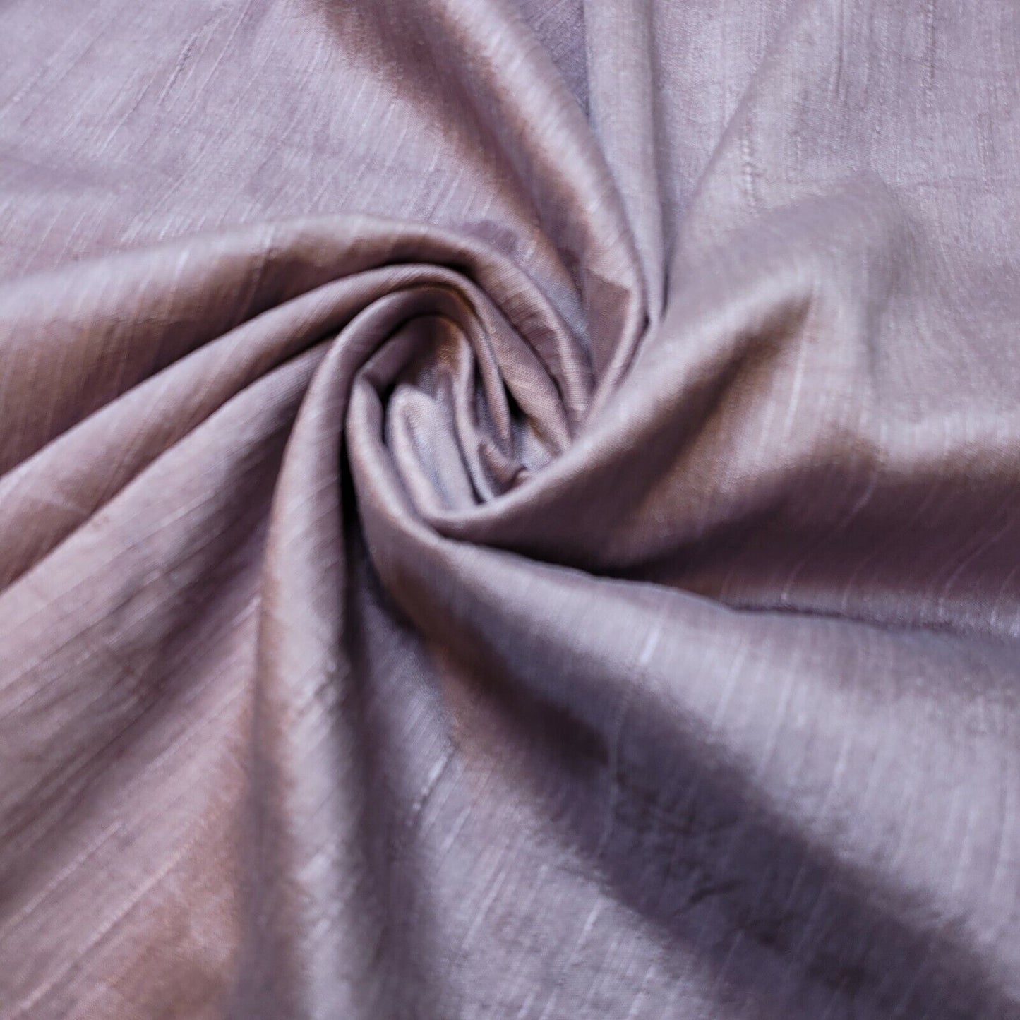 Mauve Plain Raw Silk Faux Dupion 100% Polyester Upholstery Fabric Bridal Material 44" By Meter