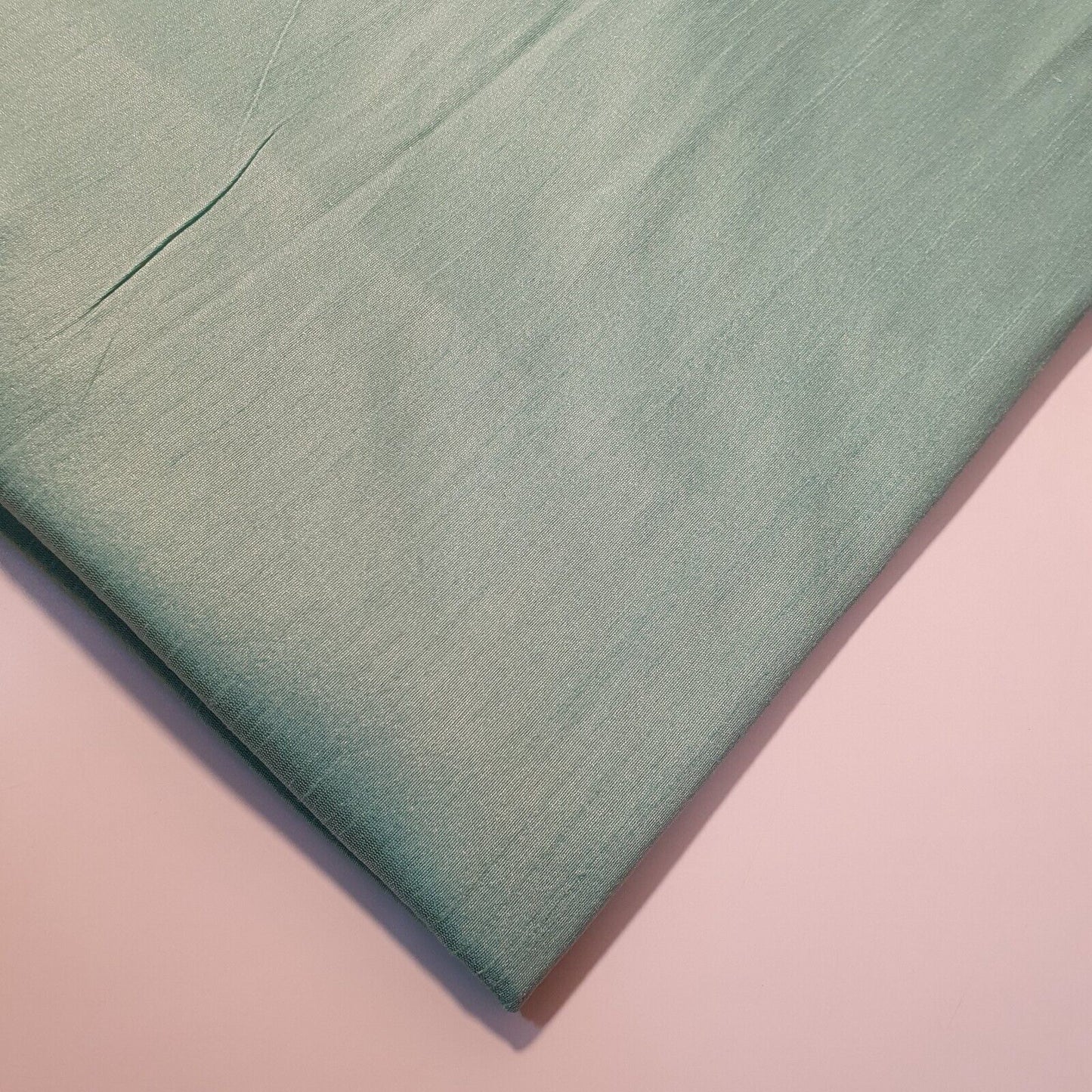 Mint Plain Raw Silk Faux Dupion 100% Polyester Upholstery Fabric Bridal Material 44" By Meter