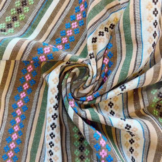 Mexicana Tapestry Stripe Fabric | Colour Woven Tapestry 142cm Wide â€“ 15M Roll