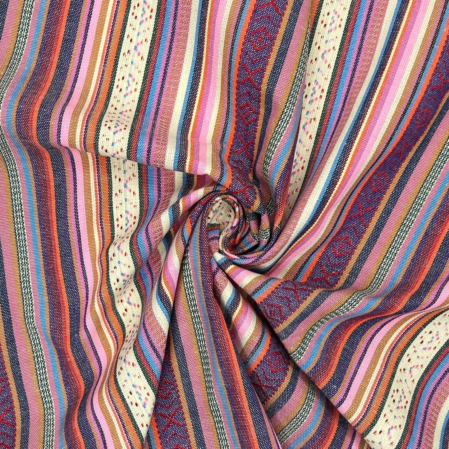 Mexicana Tapestry Stripe Fabric | Colour Woven Tapestry 142cm Wide â€“ 15M Roll