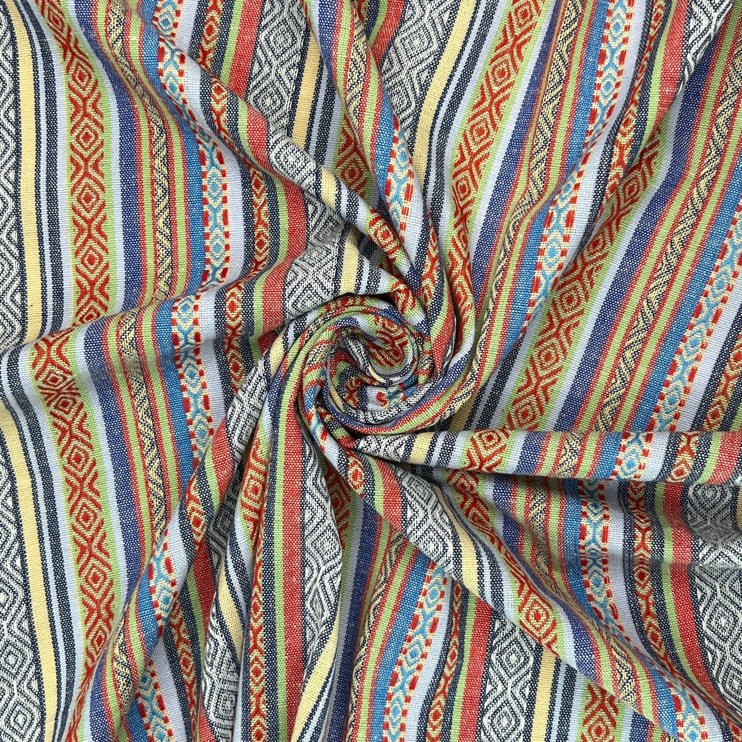 Mexicana Tapestry Stripe Fabric | Colour Woven Tapestry 142cm Wide – Sold by the Meter