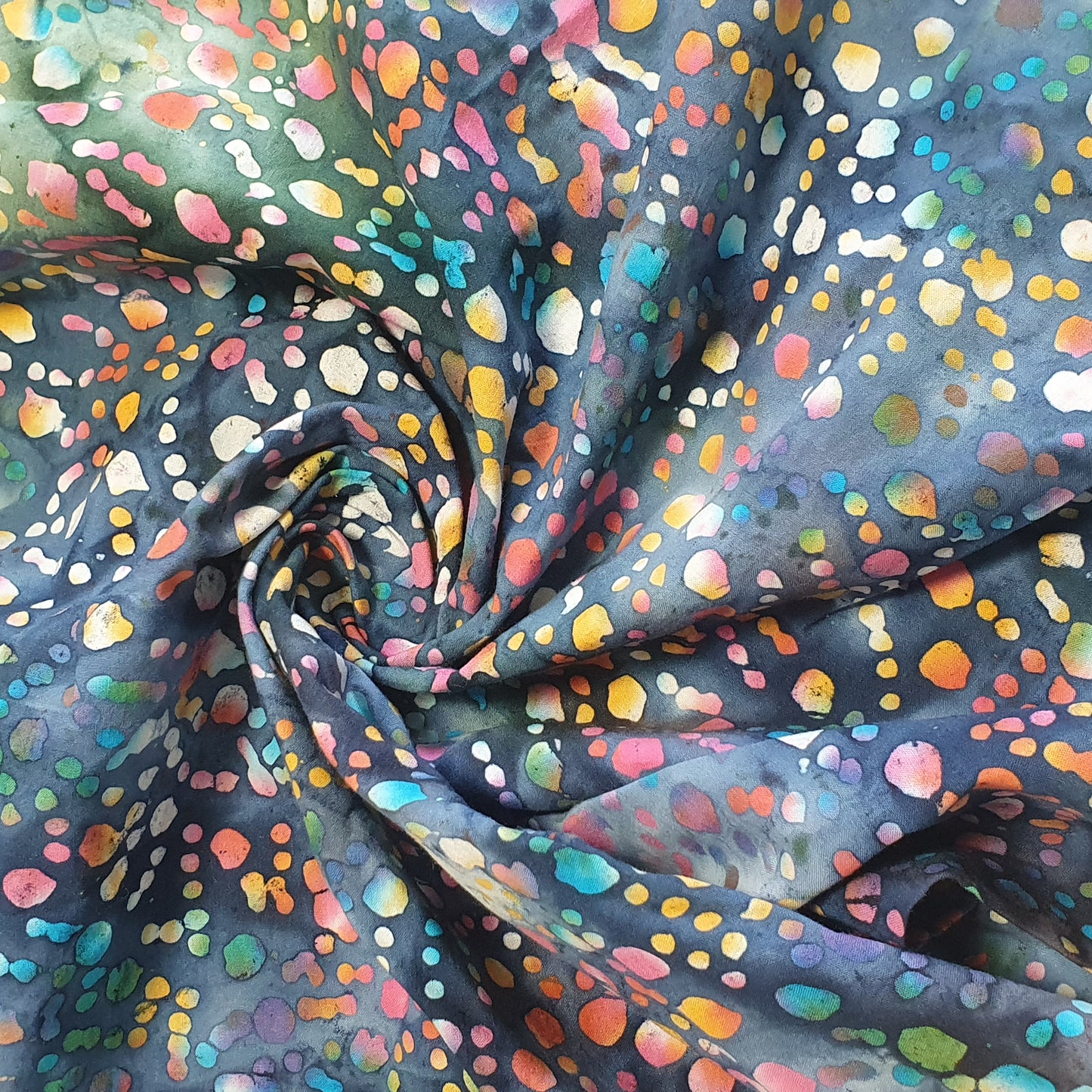 Vibrant Artisan 100% Cotton Batik Fabric: Hand-Dyed Multicolour Patchwork - 44” Wide for Crafts (Multi #1)