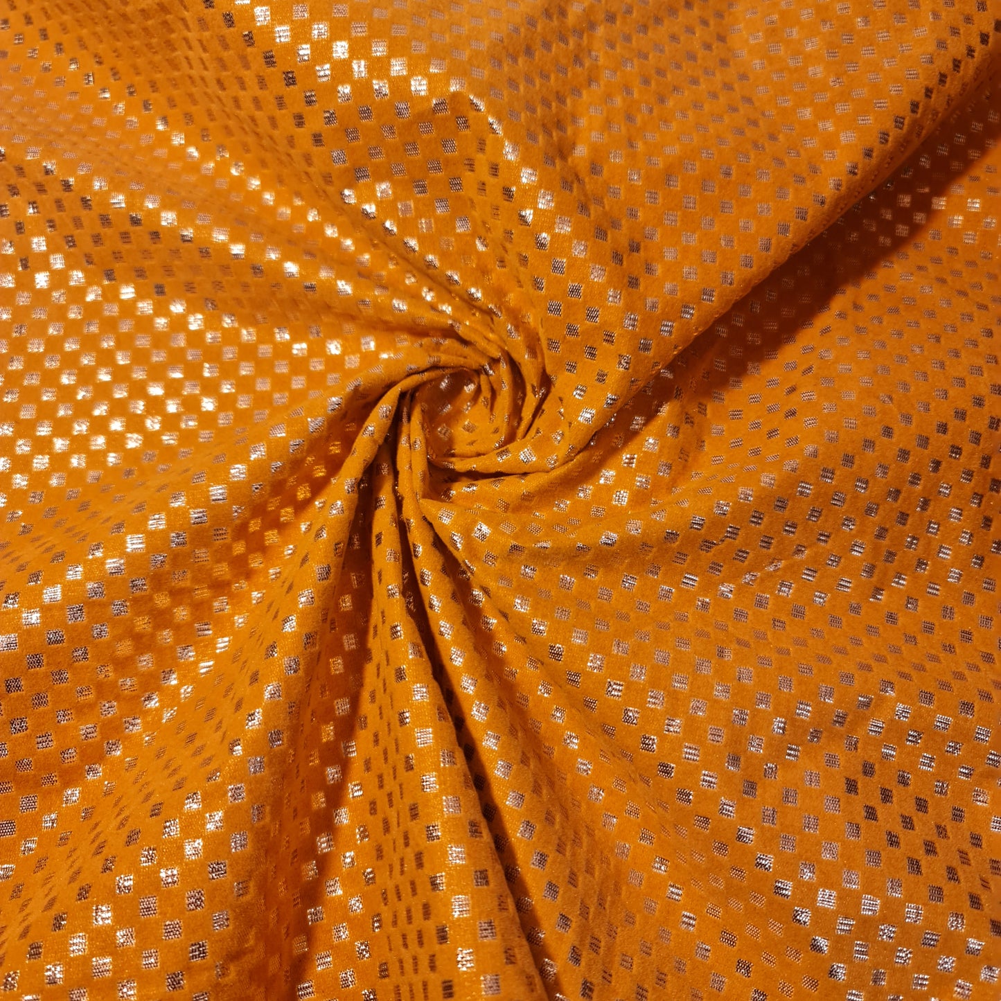 Mustard Gold Glitter Foil Lame Material Emboss Velvet Flock Check Plaid Décor Craft Dress Fabric 44" By Meter