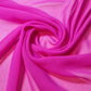 Magenta Chiffon Sheer Fabric Plain Soft Polyester Wedding Arch Dress Craft Material 44" By the Meter