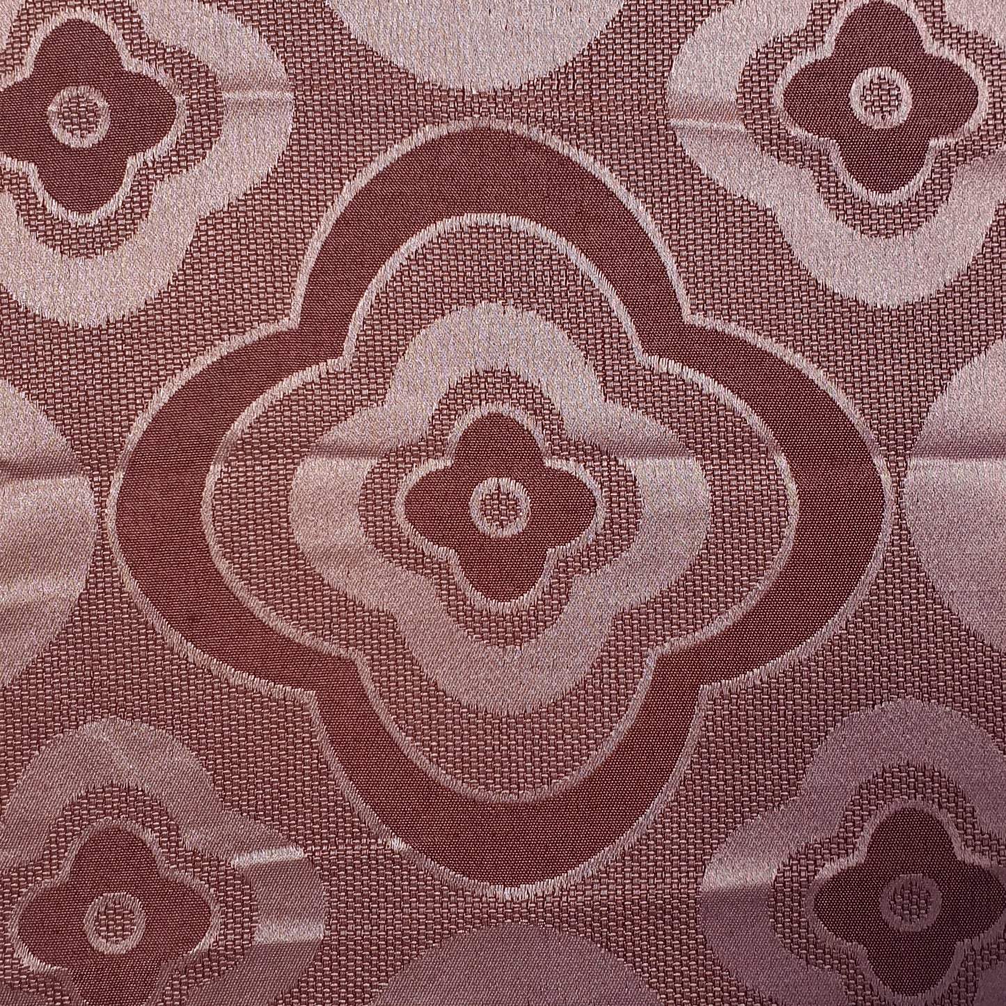 Luxurious Satin Jacquard Floral Upholstery Fabric – 58" for Curtains and Dressmaking (Mauve Floral)