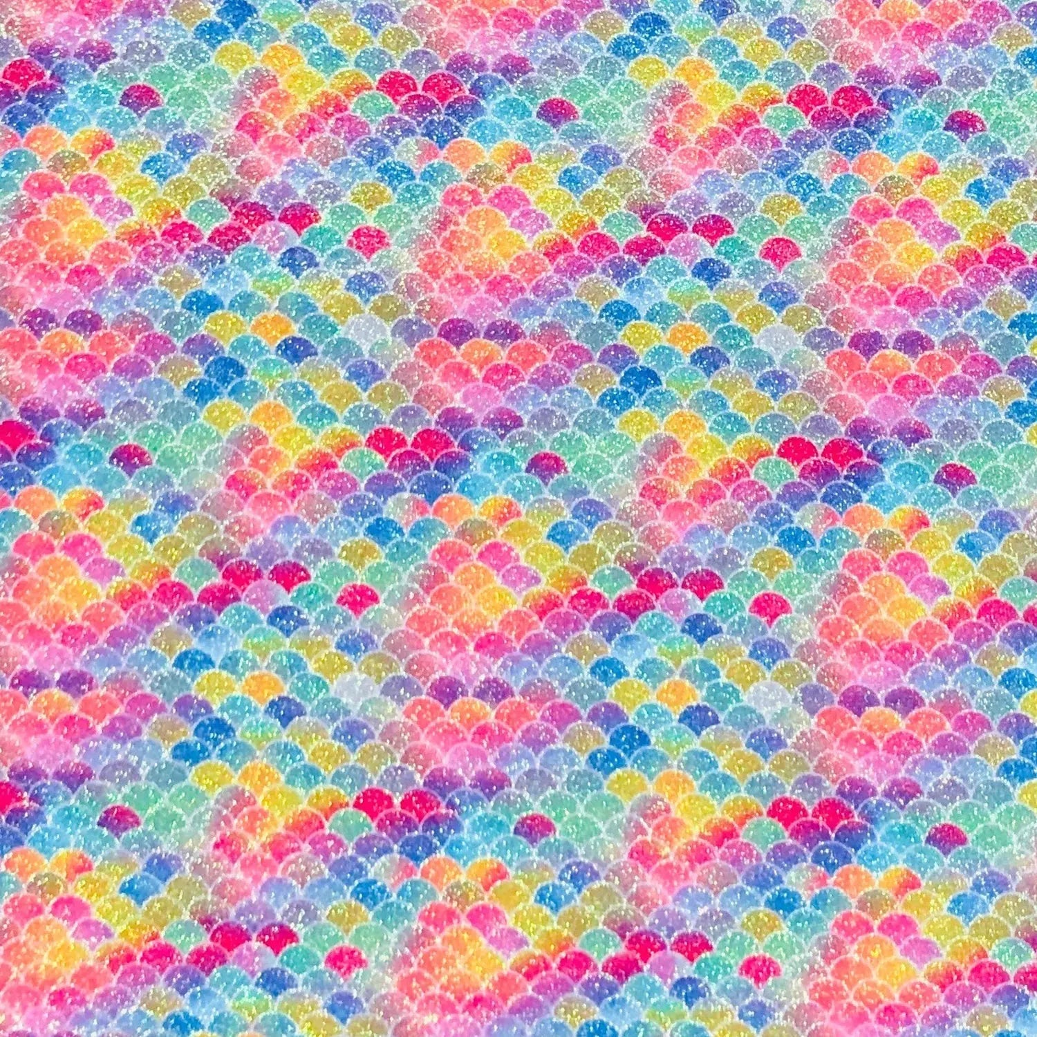 Rainbow & Mermaid Glitter PU Backed Fabric | Sparkle Leatherette 55" (140cm) Wide â€“ Sold by the Meter