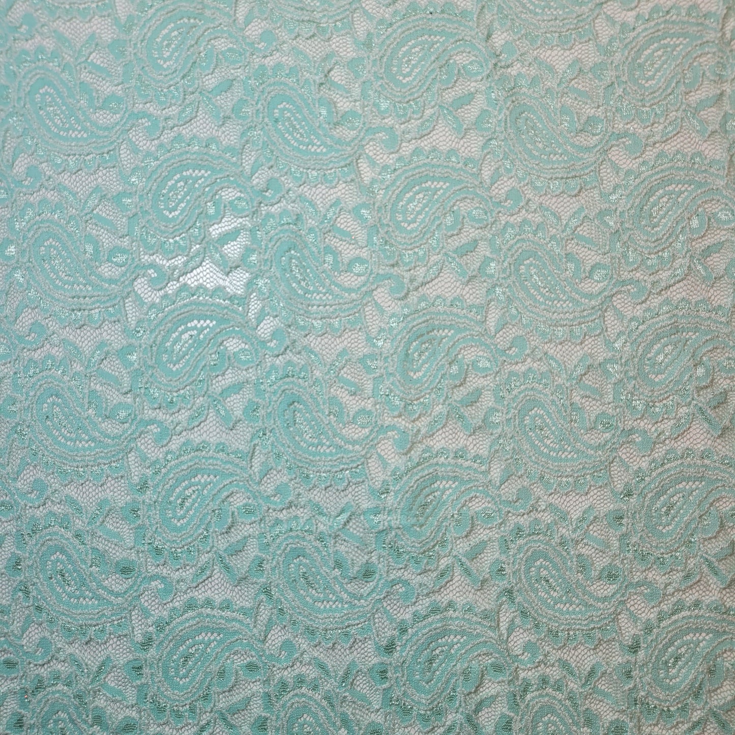 Mint Paisley Floral Braut Spitze Stoff Polyester Mesh Elasthan Mischung Kleid Material 58" Meterware