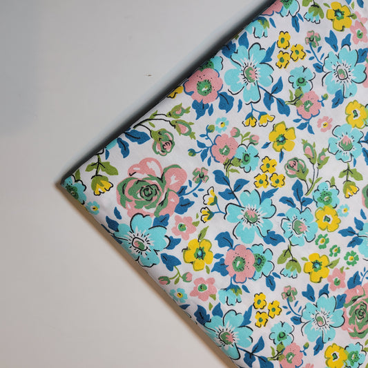 Mint Wild Floral 100 % Baumwolle Bio Handwerk Kleid Quilten Stoff 44" pro Meter