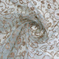 Mint Elegant Embroidered Net Fabric with Metallic Thread Work 44" By The Meter