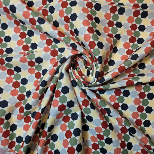Multi Hexagons #1 Soft 100% Cotton Floral Fabric for Kids’ Sewing and Quilting – 44" Wide, Perfect for Dresses and Crafts
