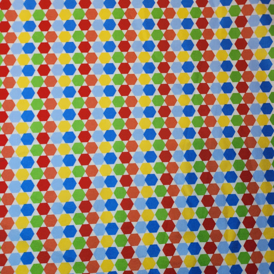 Multi Hexagons #2 Soft 100% Cotton Floral Fabric for Kids’ Sewing and Quilting – 44" Wide, Perfect for Dresses and Crafts