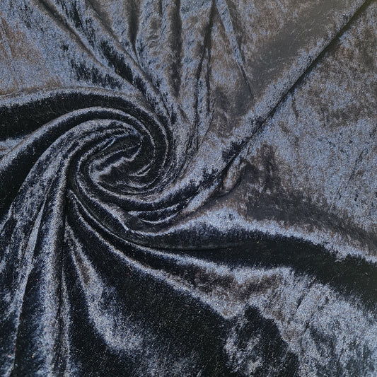 Marineblauer, schlichter Pannesamtstoff, Stretch-Velours, 150 cm breit, Meterware