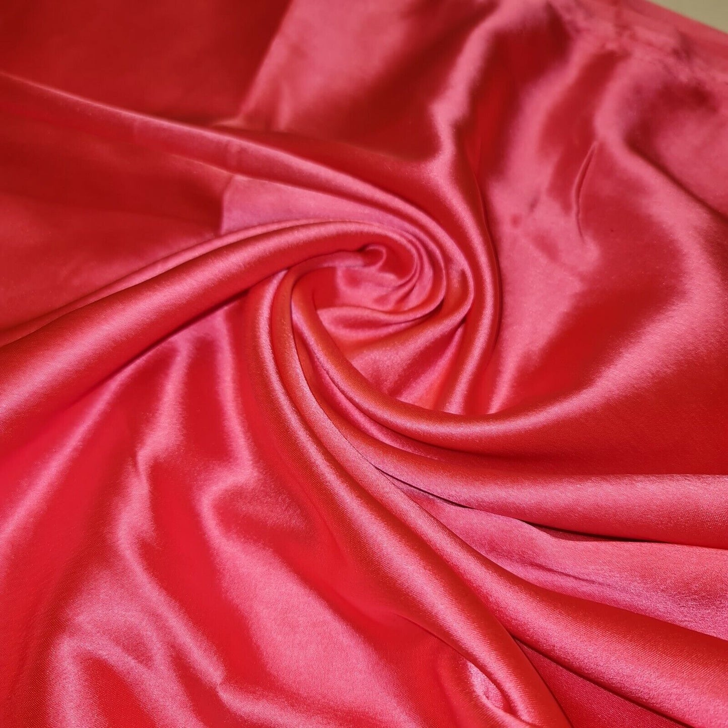 Neon Pink Glossy Charmeuse Silky Material Bridal Dress Craft Wedding Event Decor Polyester Fabric 44" Wide ( 23 Meter Roll )