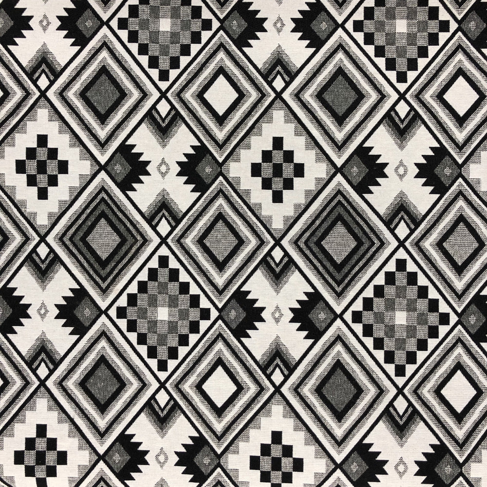 New World Tapestry Black & White Fabric | Luxury Cotton Rich Tapestry 55" (140cm) Wide – Sold by the Meter