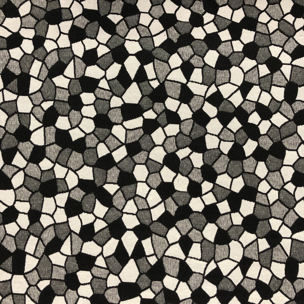 New World Tapestry Black & White Fabric | Luxury Cotton Rich Tapestry 55" (140cm) Wide – Sold by the Meter