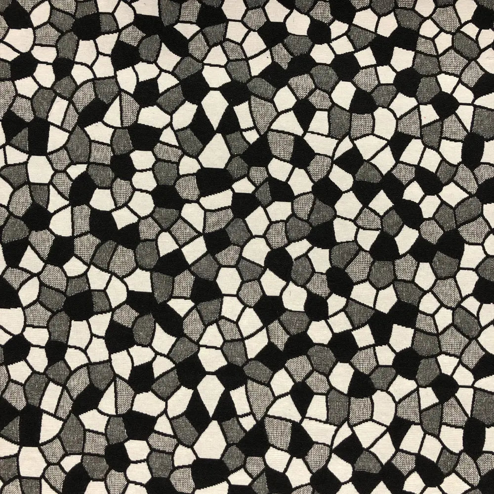 New World Tapestry Black & White Fabric | Luxury Cotton Rich Tapestry 55" (140cm) Wide â€“ 15M Roll