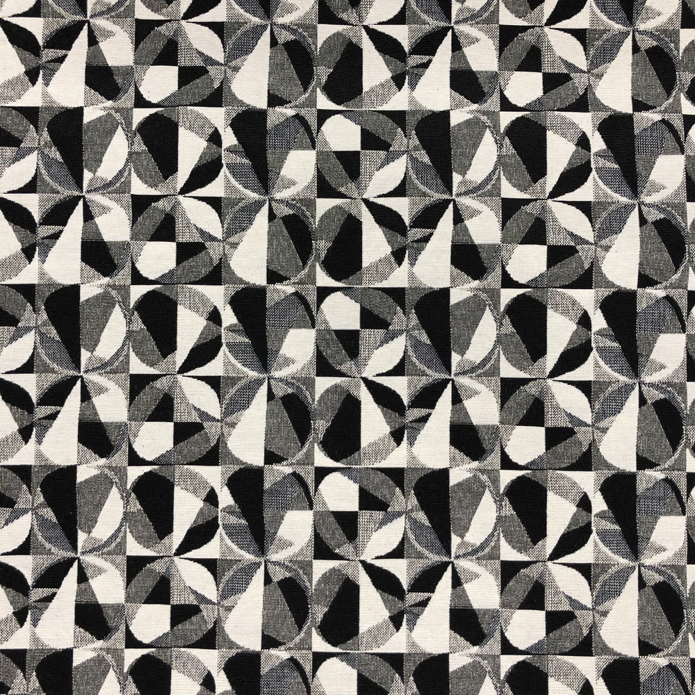 New World Tapestry Black & White Fabric | Luxury Cotton Rich Tapestry 55" (140cm) Wide – Sold by the Meter