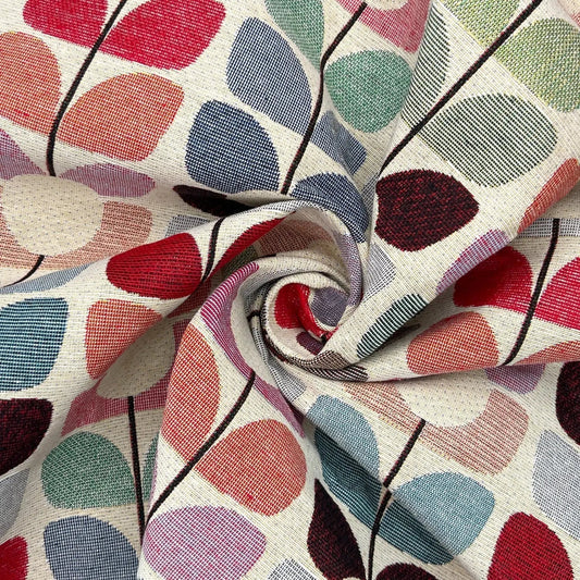 Luxury Cotton Rich Tapestry Fabric â€“ New World Full Colour 55" (140cm) Wide â€“ 15M Roll