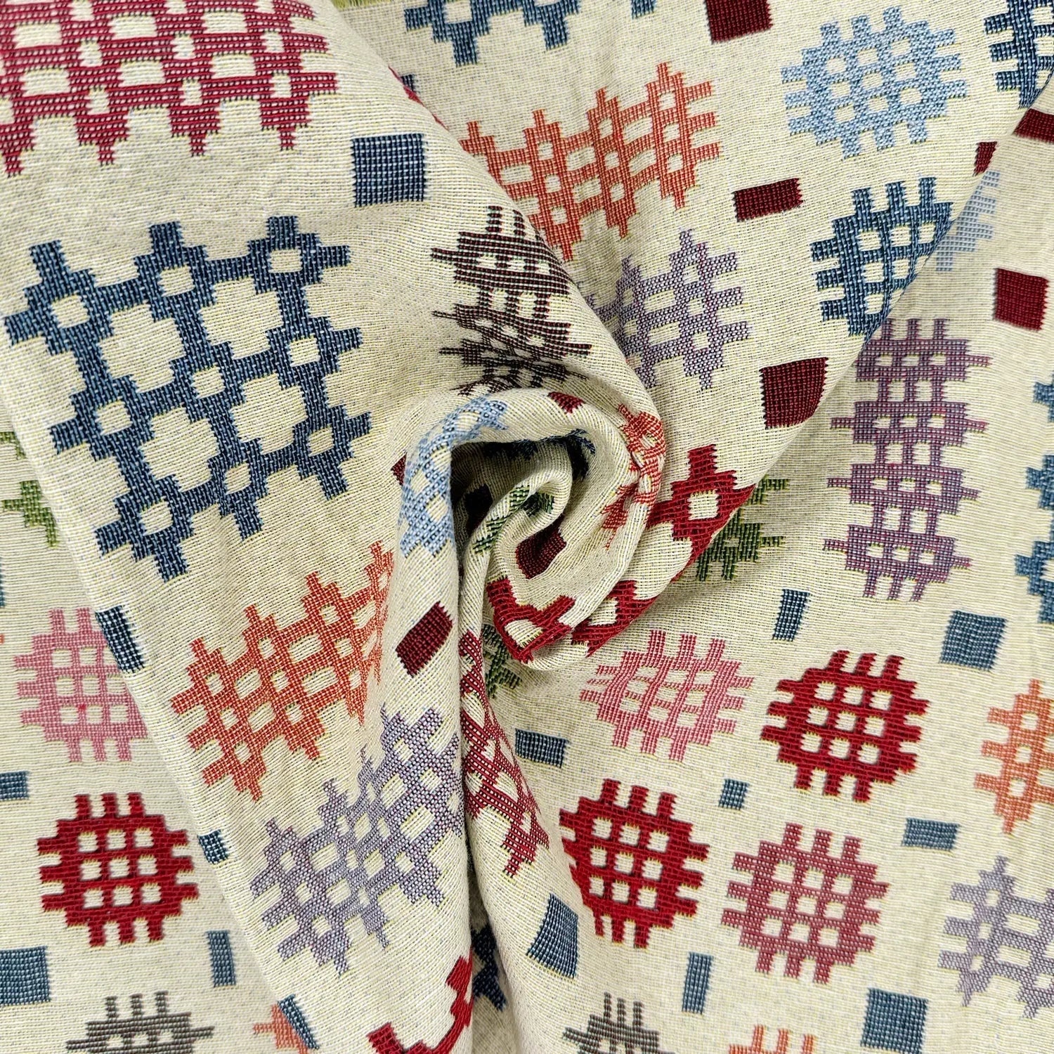Luxury Cotton Rich Tapestry Fabric â€“ New World Full Colour 55" (140cm) Wide â€“ 15M Roll