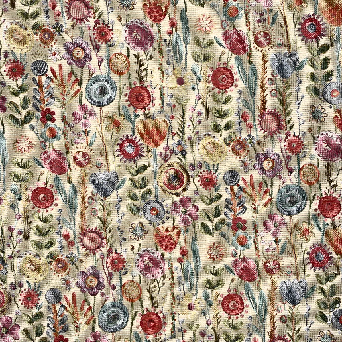 Luxury Cotton Rich Tapestry Fabric â€“ New World Full Colour 55" (140cm) Wide â€“ 15M Roll