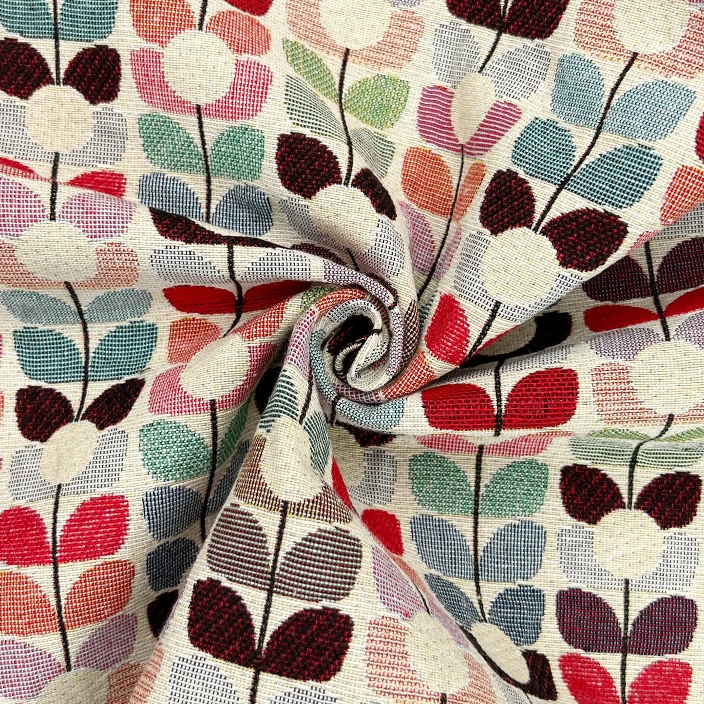 Luxury Cotton Rich Tapestry Fabric â€“ New World Full Colour 55" (140cm) Wide â€“ 15M Roll