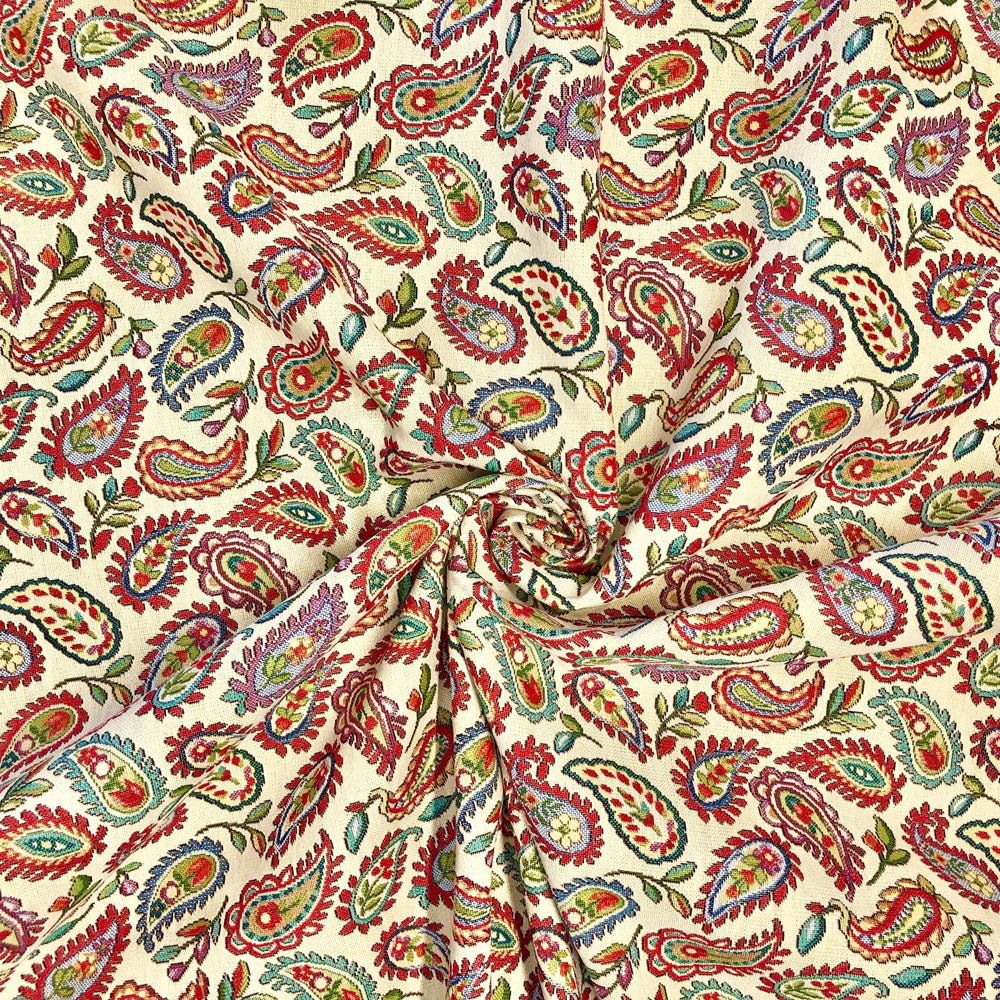 Luxury Weight Cotton Rich Tapestry Fabric | New World Full Colour 55" (140cm) Wide – Sold by the Meter