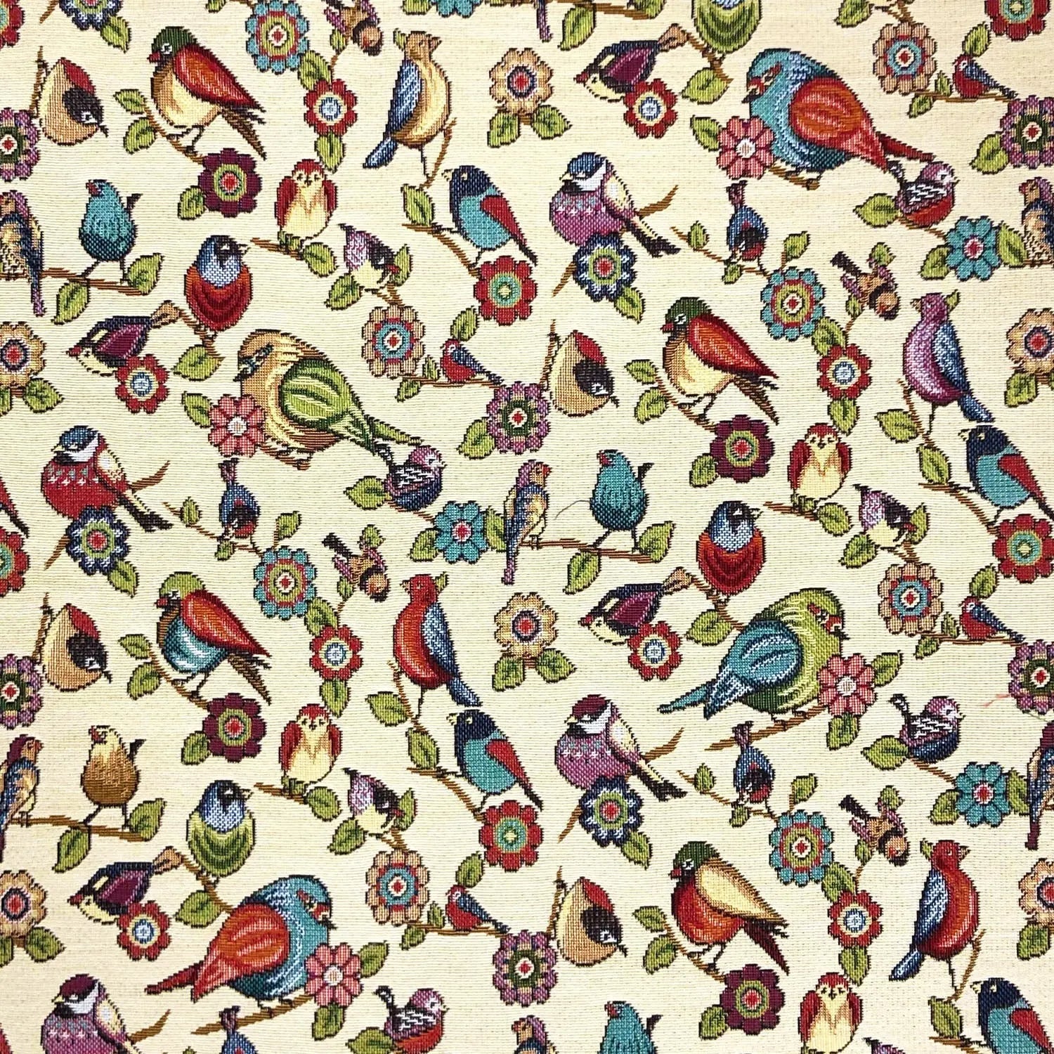 Luxury Cotton Rich Tapestry Fabric â€“ New World Full Colour 55" (140cm) Wide â€“ 15M Roll