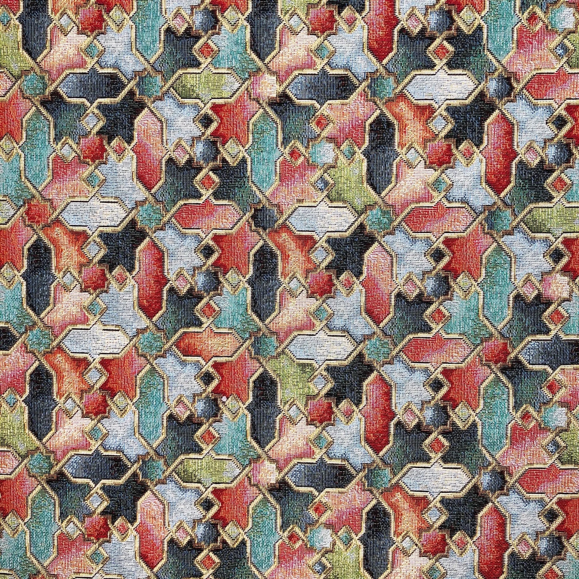 Luxury Cotton Rich Tapestry Fabric â€“ New World Full Colour 55" (140cm) Wide â€“ 15M Roll