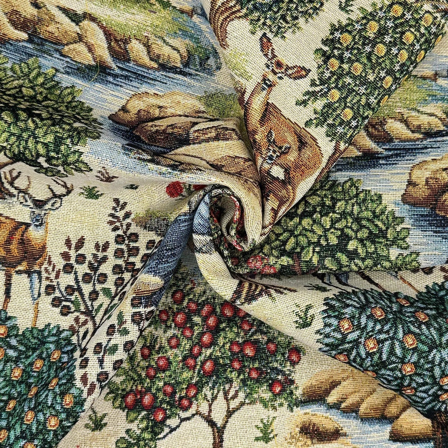 Luxury Cotton Rich Tapestry Fabric â€“ New World Full Colour 55" (140cm) Wide â€“ 15M Roll