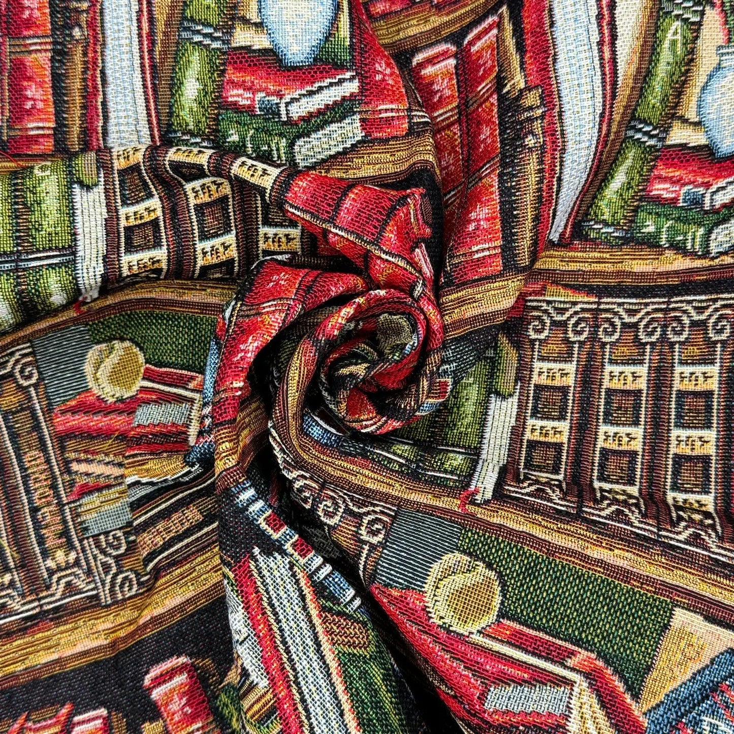 Luxury Cotton Rich Tapestry Fabric â€“ New World Full Colour 55" (140cm) Wide â€“ 15M Roll