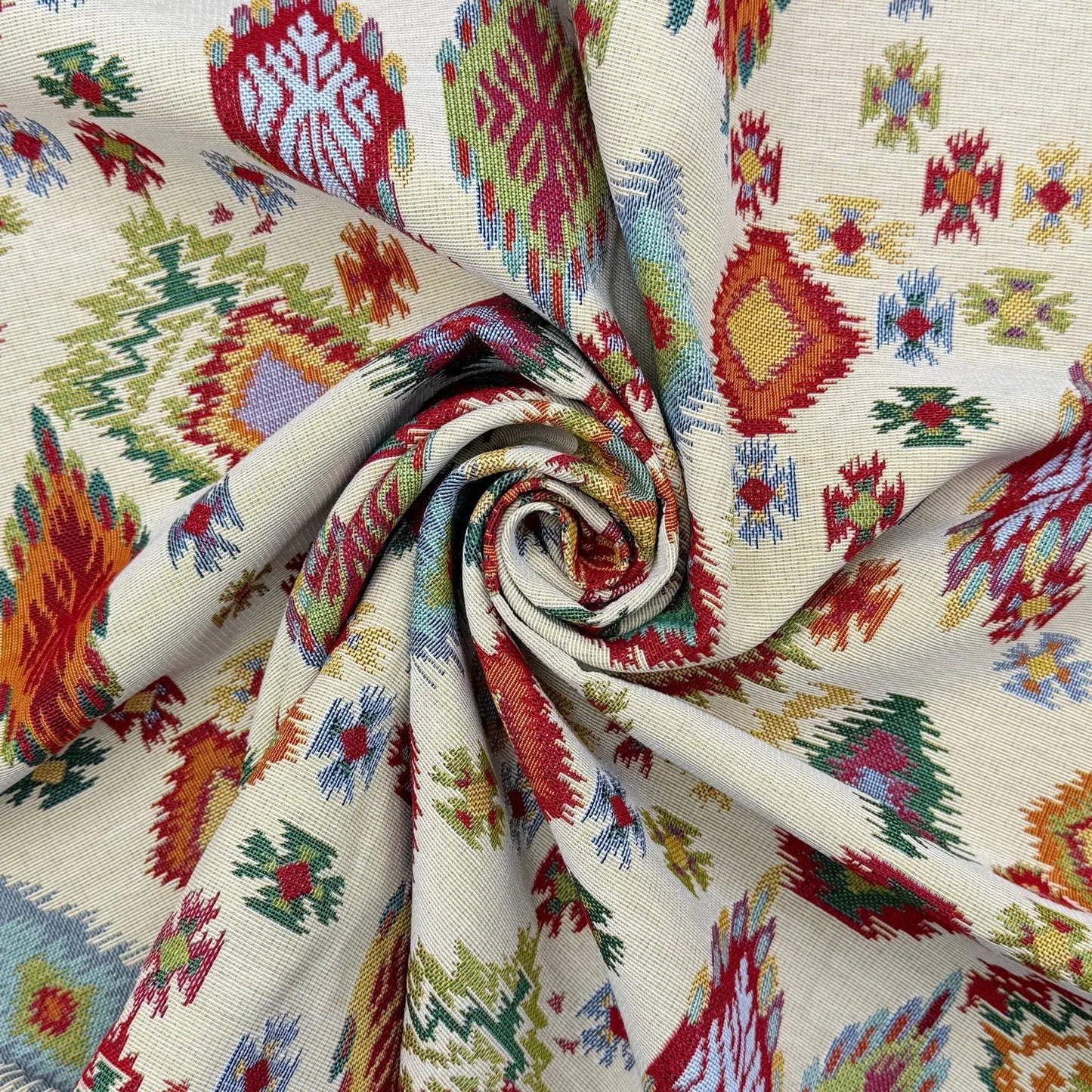 Luxury Cotton Rich Tapestry Fabric â€“ New World Full Colour 55" (140cm) Wide â€“ 15M Roll